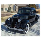 1936 Ford 5 Window 2 Door Coupe, 221 Cubic Inch Flathead V-8 Engine, 3 Speed Manual Transmission, Bl