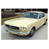 1965 Ford Mustang 2 Door Convertible, 200 Cubic Inch 120 HP Inline 6 Engine, 3 Speed Manual Transmis