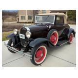 1931 Ford Model A 2 Door Cabriolet 68-C, 6 Volt, Dark Maroon/Red/Tan, VIN #4746897, 