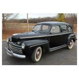 1946 Ford Super Deluxe Sedan 4 Door, Flathead V-8 Engine, 3 Speed Manual Transmission, 12 Volt, Blac