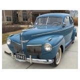 1941 Mercury 2 Door, 221 Cubic Inch 85 HP Flathead Engine, 3 Speed Manual Transmission, Blue, VIN #9