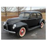 1940 Ford 2 Door, 221 Cubic Inch Flathead V-8 Engine, 3 Speed Manual Transmission, 6 Volt, Black, VI
