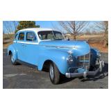 1940 Dodge 4 Door Sedan, Flathead Inline 6 Plymouth Engine, 3 Speed Manual Transmission, Blue/White,