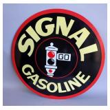 Signal Gasoline 42" Double-Sided Porcelain Enamel Advertising Sign - Heavy Gauge Steel 