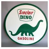 Sinclair Dino Gasoline 42" Double-Sided Porcelain Enamel Sign - Heavy Gauge Steel 