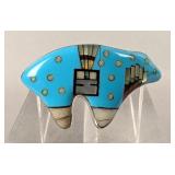 Sterling Silver, White Opal, Turquoise, Red Coral, Abalone Shell, And Mother Of Pearl Mosaic Ring, 9