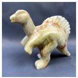 Polished Green Onyx Stegosaurus Statue, 5" Tall x 6" Long 