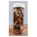 Raw Opal Stones In Jar With Water, 4.75" Tall 