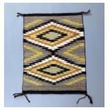 Navajo Woven Textile Rug With Geometric Designs, 15" x 20"