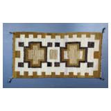 Navajo Rug With Geometric Pattern, 18" x 35" 