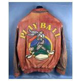 Jeff Hamilton Bugs Bunny Looney Tunes Leather Jacket, Size XL 