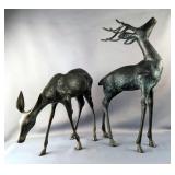 Bronze Style Deer Sculptures, Qty 2