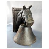  Cast Iron Horse Head Bell, 7" x 5" x 7"