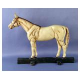 Cast Metal Painted Horse Figure Door Stop, 9.5" x 13" x 3" 