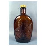 Log Cabin Syrup Amber Bottles, Qty 4, The Bottles Feature The Liberty Bell, Mount Rushmore, Benjamin