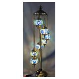Turkish Mosaic Floor Lamp With 7 Globes, 47" Tall 