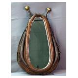Vintage Leather Horse Collar Mirror, 32" x 19" x 6"