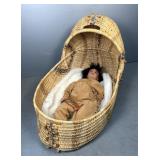 Native American Cradleboard With Doll