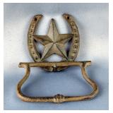 Iron Horseshoe And Star Gate Towel Holder 