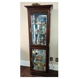 Lighted Curio Cabinet, With Four Glass Shelves, 72" x 20.5" x 12.5", Contents Not Included