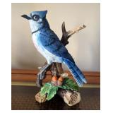 Andrea Sadek 7.5" Cardinal And 6" Parula Warbler, Dave Grossman 7" Blue Jay And Finch 4" Porcelain F