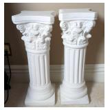 Roman Style Pedestal Columns, 27.5" x 9.5" x 9.5", Qty 2