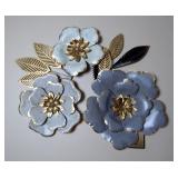 Metal Painted Floral Wall Decor, Approx 22" x 29" 