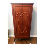 Wood Storage Cabinet With 2 Doors And Metal Base With Legs, 54" x 24" x 11.25"