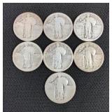 Standing Liberty Quarters, Qty 7