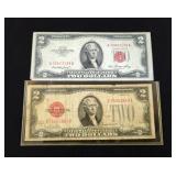 1928G And 1953 Red Seal $2 Bills, Total Qty 2 