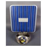 Fossil Blue Stainless Steel 100m Water Resistant Watch, With Tin 