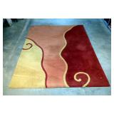 Abstract Tufted Wool Area Rug, Approx 8