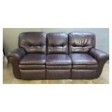 Reclining Sofa With Pillow Top Arms, Both Ends Manually Recline, 40"x90"x32"