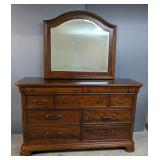 Legacy Classic Furniture 9 Drawer Dresser With Beveled Glass Mirror, Dresser Measures Approx 40.25" 