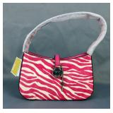 Michael Kors Lyra Small Leather Pouchette, Color Shade Dragonfruit, New