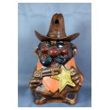 Vintage "Winking Sheriff" Ceramic Cookie Jar, Approx 13.5" x 8.5" 
