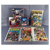 Conan The Barbarian Comics, Qty 3, DC World’s Greatest Super-Heroes No. 6 Comic And 3D Deco Lights O