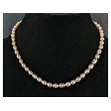 Womens Hand Knotted Cultured Pearl Necklace, Approx 16.5" 