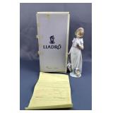 Lladro Porcelain "Summer Stroll" #7611, 9" Tall Figure, With Original Box