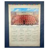 Kansas City Chiefs 1970 Football Club Calendar With Picture Of 1969 Kansas City Chiefs Team, 30.5" x