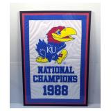 University of Kansas (KU) 1988 National Champions Framed Banner