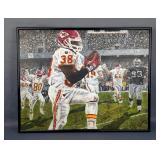 Original Painting On Canvas Of Kimble Anders Kansas City Chiefs, With Fascismile Signature, Signed B