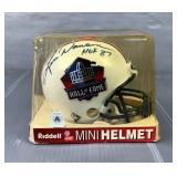 Len Dawson (HOF) Autographed Mini Replica Hall Of Fame Helmet, Inscribed ‘HOF 87’