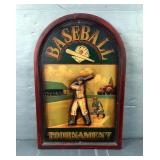 Baseball Tournament Wooden Wall Art, Approx 24” x 16” 