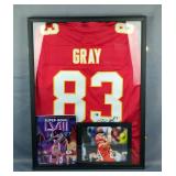 Noah Gray # 83 Autographed Kansas City Chiefs Jersey, Photograph And Super Bowl LVIII Game Program, 