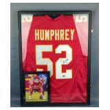 Creed Humphrey # 52 Autographed Kansas City Chiefs Jersey, With Beckett Witness Sticker, 32” x 24”, 