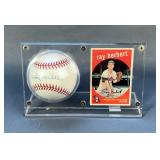 Ray Herbert Autographed Baseball With 1959 Topps Baseball Card,
