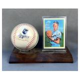  Bret Saberhagen Autographed Baseball And 1986 Topps All-Star Set Card,