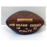 Commemorative 1971 Signed NFL Football For New Orleans Vs Chicago Game