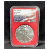 2023 American Eagle $1 Silver Coin, 1oz Fine Silver, Graded MS 70 By NGC